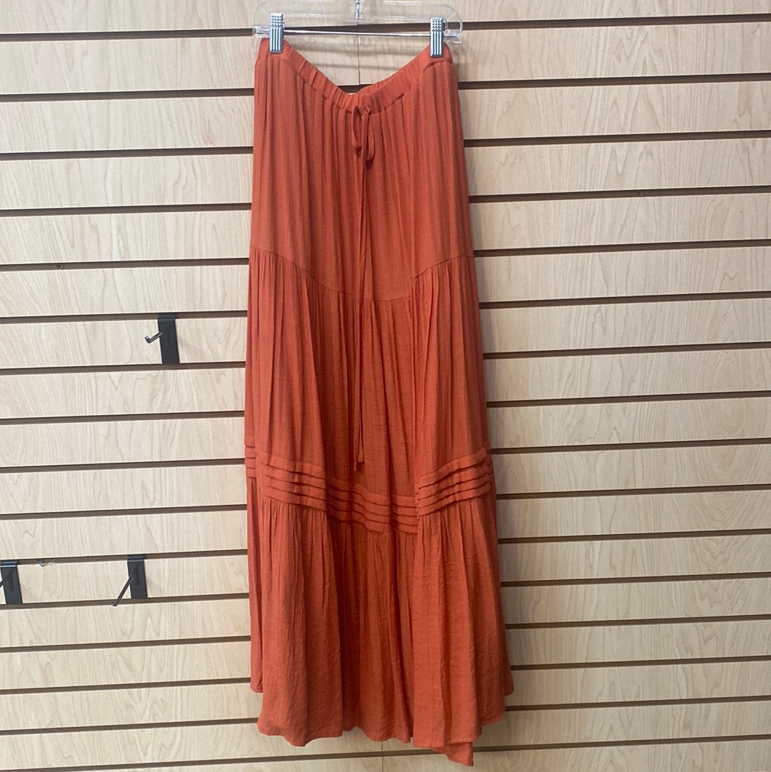 Burnt orange maxi skirt small