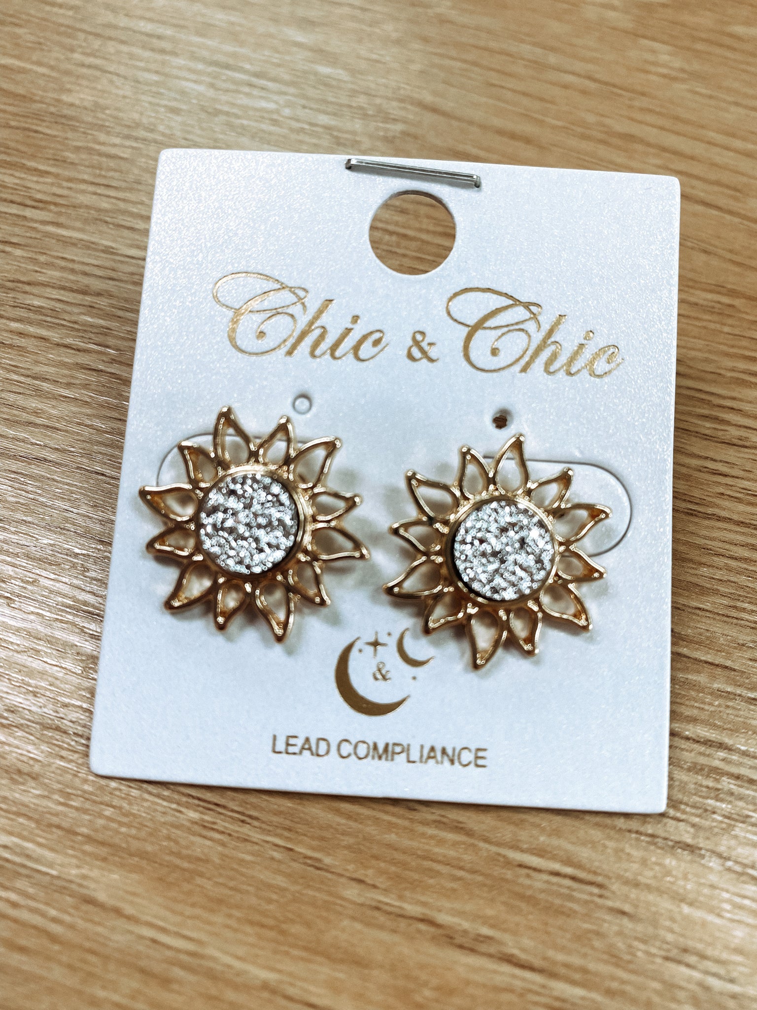 Sunflower druzy earrings